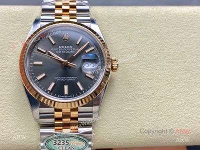 Clean Factory Rolex Datejust 3235 Black Face Watch 36mm 